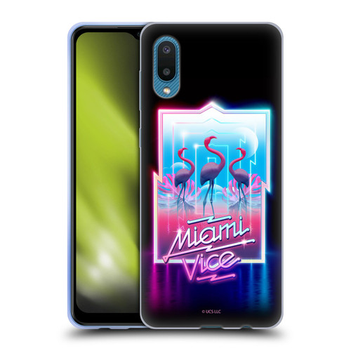 Miami Vice Graphics Flamingos Soft Gel Case for Samsung Galaxy A02/M02 (2021)