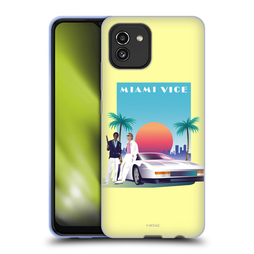 Miami Vice Graphics Poster Soft Gel Case for Samsung Galaxy A03 (2021)