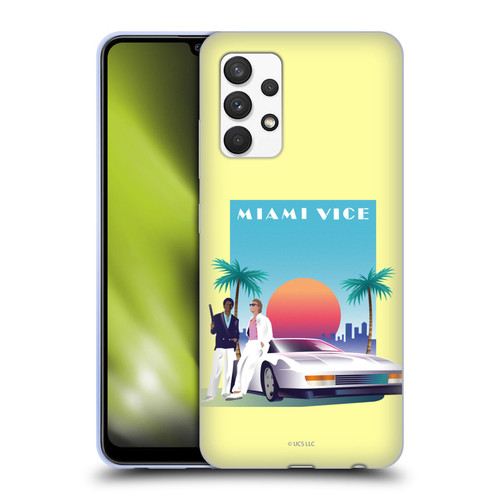 Miami Vice Graphics Poster Soft Gel Case for Samsung Galaxy A32 (2021)
