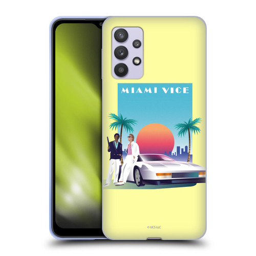 Miami Vice Graphics Poster Soft Gel Case for Samsung Galaxy A32 5G / M32 5G (2021)