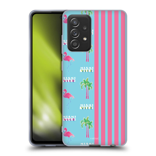 Miami Vice Graphics Half Stripes Pattern Soft Gel Case for Samsung Galaxy A52 / A52s / 5G (2021)