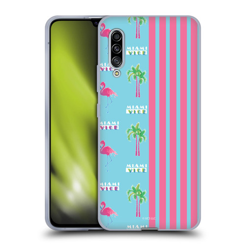 Miami Vice Graphics Half Stripes Pattern Soft Gel Case for Samsung Galaxy A90 5G (2019)