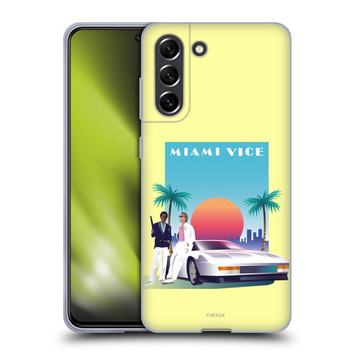 Miami Vice Graphics Poster Soft Gel Case for Samsung Galaxy S21 FE 5G