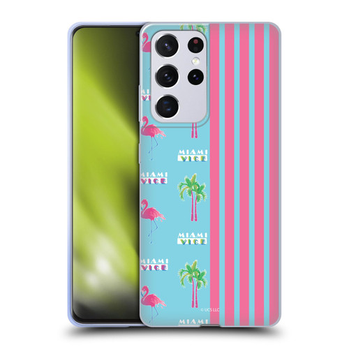 Miami Vice Graphics Half Stripes Pattern Soft Gel Case for Samsung Galaxy S21 Ultra 5G