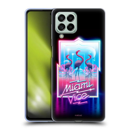 Miami Vice Graphics Flamingos Soft Gel Case for Samsung Galaxy M53 (2022)