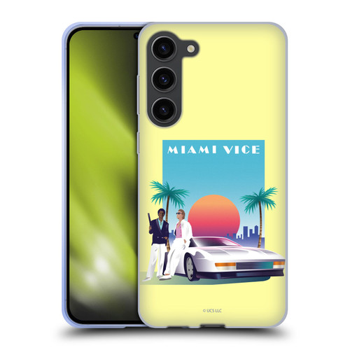 Miami Vice Graphics Poster Soft Gel Case for Samsung Galaxy S23+ 5G