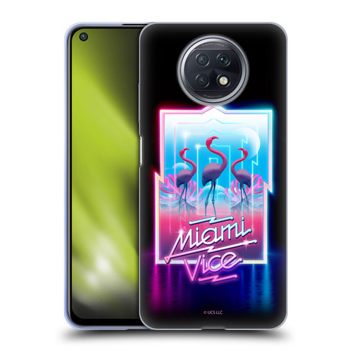 Miami Vice Graphics Flamingos Soft Gel Case for Xiaomi Redmi Note 9T 5G