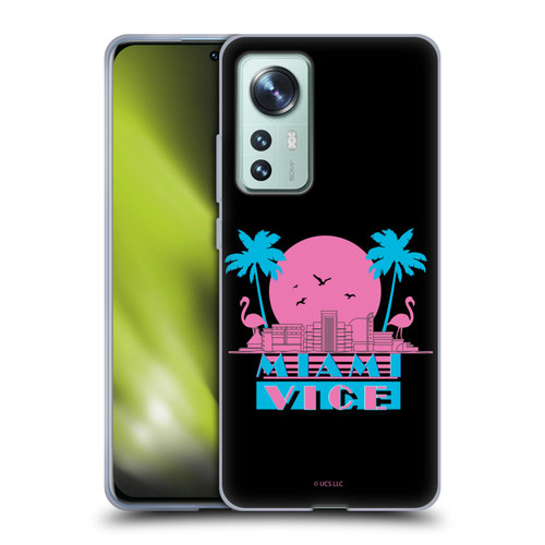 Miami Vice Graphics Sunset Flamingos Soft Gel Case for Xiaomi 12