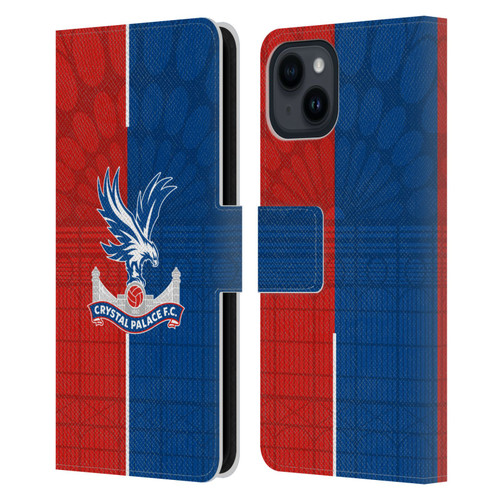 Crystal Palace FC 2023/24 Crest Kit Home Leather Book Wallet Case Cover For Apple iPhone 15