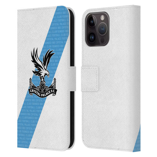 Crystal Palace FC 2023/24 Crest Kit Away Leather Book Wallet Case Cover For Apple iPhone 15 Pro Max