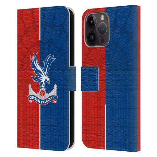 Crystal Palace FC 2023/24 Crest Kit Home Leather Book Wallet Case Cover For Apple iPhone 15 Pro Max