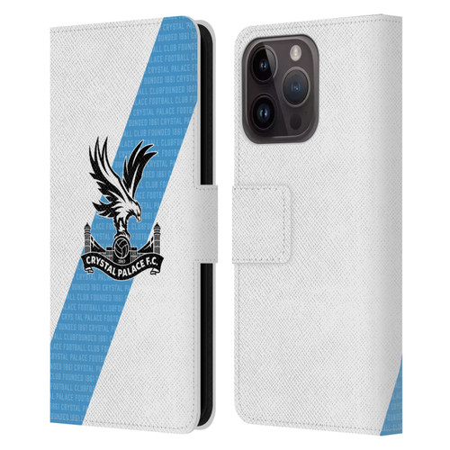Crystal Palace FC 2023/24 Crest Kit Away Leather Book Wallet Case Cover For Apple iPhone 15 Pro