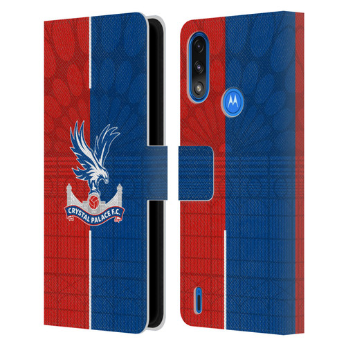 Crystal Palace FC 2023/24 Crest Kit Home Leather Book Wallet Case Cover For Motorola Moto E7 Power / Moto E7i Power