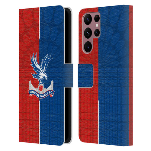 Crystal Palace FC 2023/24 Crest Kit Home Leather Book Wallet Case Cover For Samsung Galaxy S22 Ultra 5G