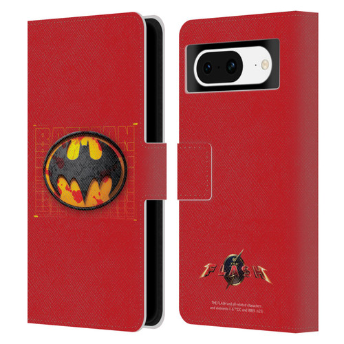 The Flash 2023 Graphics Batman Logo Leather Book Wallet Case Cover For Google Pixel 8