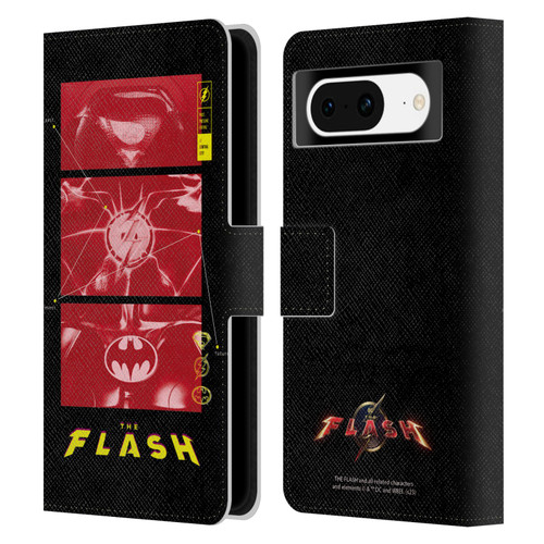 The Flash 2023 Graphics Suit Logos Leather Book Wallet Case Cover For Google Pixel 8