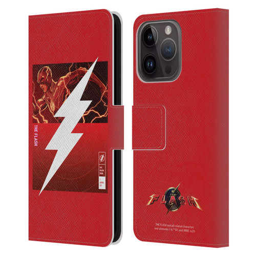 The Flash 2023 Graphics Barry Allen Logo Leather Book Wallet Case Cover For Apple iPhone 15 Pro