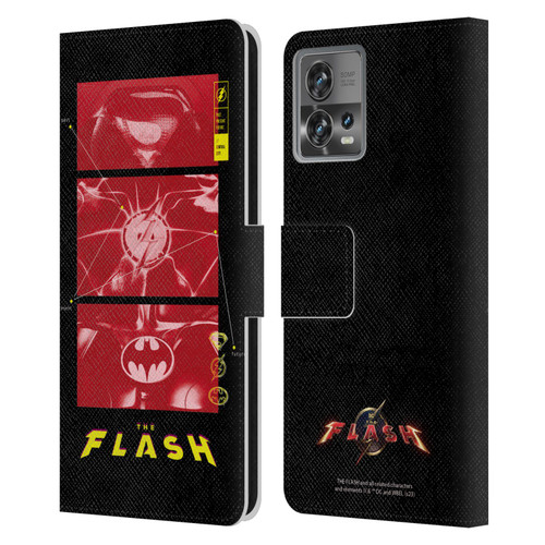 The Flash 2023 Graphics Suit Logos Leather Book Wallet Case Cover For Motorola Moto Edge 30 Fusion