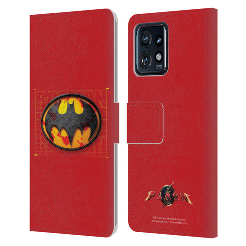 The Flash 2023 Graphics Batman Logo Leather Book Wallet Case Cover For Motorola Moto Edge 40 Pro