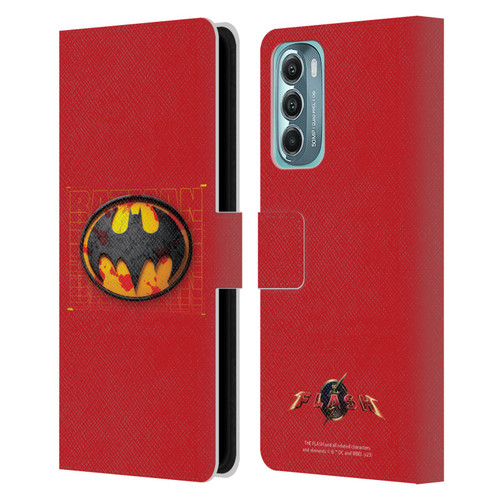 The Flash 2023 Graphics Batman Logo Leather Book Wallet Case Cover For Motorola Moto G Stylus 5G (2022)