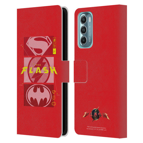 The Flash 2023 Graphics Superhero Logos Leather Book Wallet Case Cover For Motorola Moto G Stylus 5G (2022)
