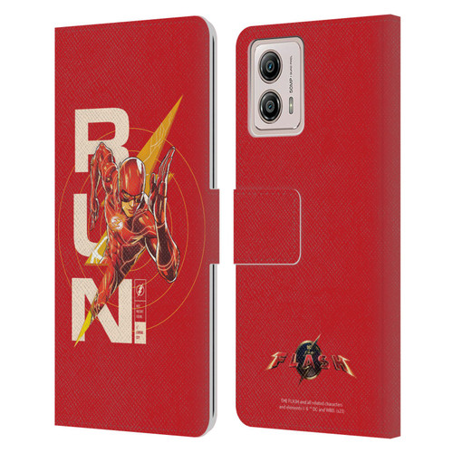 The Flash 2023 Graphics Barry Allen Run Leather Book Wallet Case Cover For Motorola Moto G53 5G