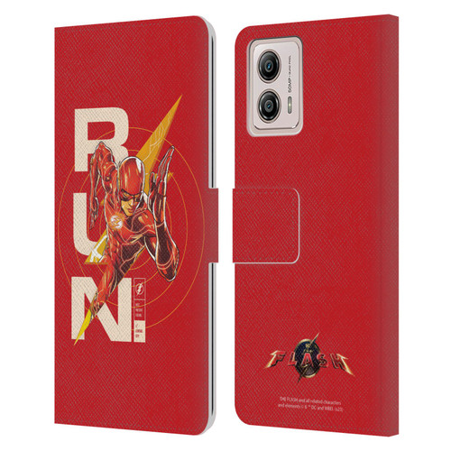 The Flash 2023 Graphics Barry Allen Run Leather Book Wallet Case Cover For Motorola Moto G53 5G