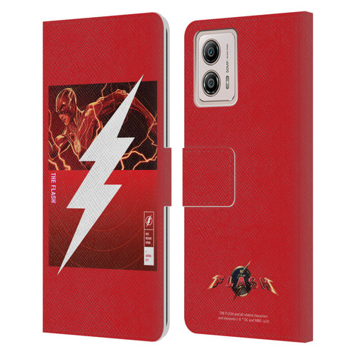 The Flash 2023 Graphics Barry Allen Logo Leather Book Wallet Case Cover For Motorola Moto G53 5G