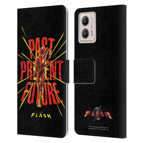 The Flash 2023 Graphics Speed Force Leather Book Wallet Case Cover For Motorola Moto G53 5G