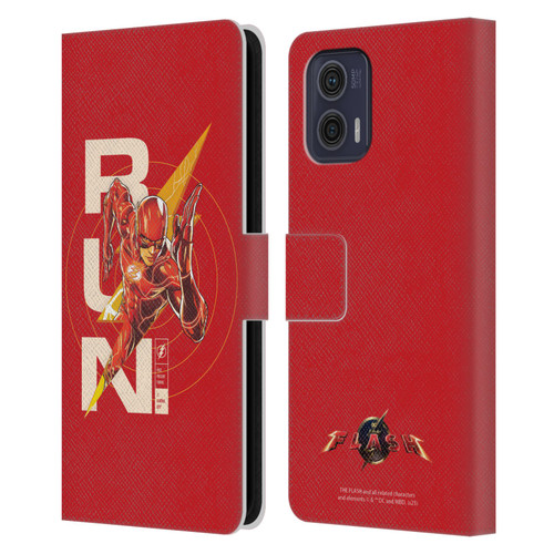 The Flash 2023 Graphics Barry Allen Run Leather Book Wallet Case Cover For Motorola Moto G73 5G