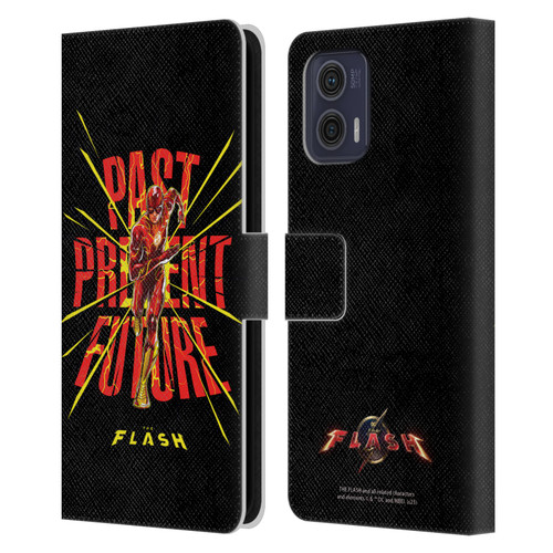 The Flash 2023 Graphics Speed Force Leather Book Wallet Case Cover For Motorola Moto G73 5G