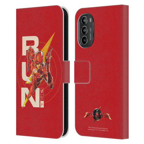 The Flash 2023 Graphics Barry Allen Run Leather Book Wallet Case Cover For Motorola Moto G82 5G