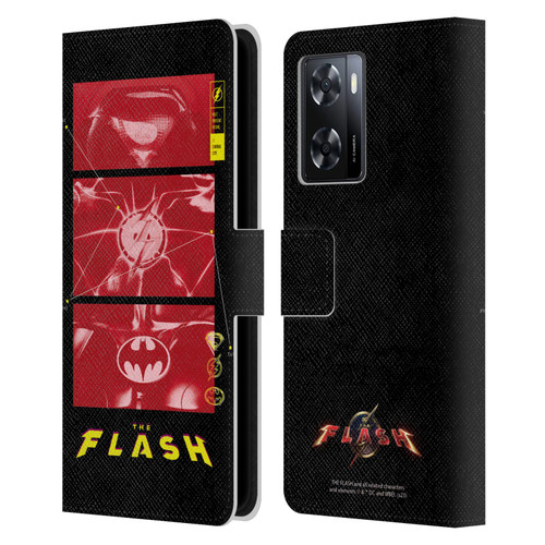 The Flash 2023 Graphics Suit Logos Leather Book Wallet Case Cover For OPPO A57s