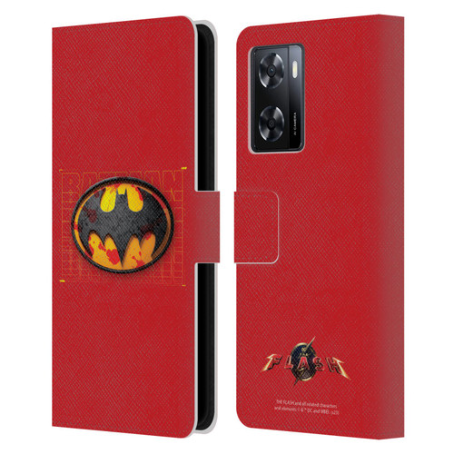 The Flash 2023 Graphics Batman Logo Leather Book Wallet Case Cover For OPPO A57s