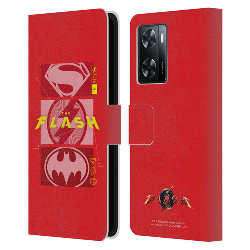 The Flash 2023 Graphics Superhero Logos Leather Book Wallet Case Cover For OPPO A57s