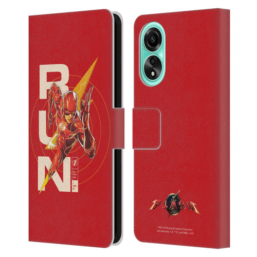 The Flash 2023 Graphics Barry Allen Run Leather Book Wallet Case Cover For OPPO A78 4G