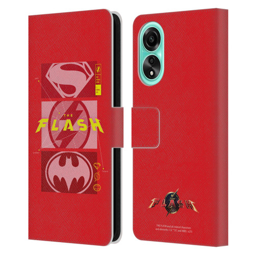 The Flash 2023 Graphics Superhero Logos Leather Book Wallet Case Cover For OPPO A78 4G