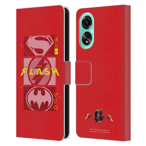 The Flash 2023 Graphics Superhero Logos Leather Book Wallet Case Cover For OPPO A78 5G