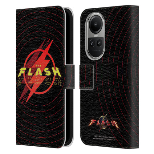 The Flash 2023 Graphics Logo Leather Book Wallet Case Cover For OPPO Reno10 5G / Reno10 Pro 5G