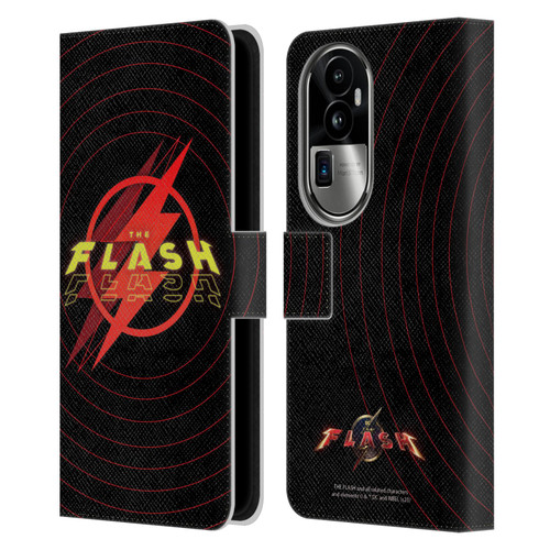 The Flash 2023 Graphics Logo Leather Book Wallet Case Cover For OPPO Reno10 Pro+