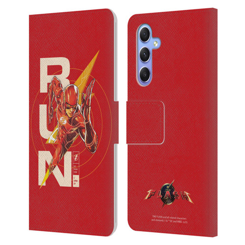 The Flash 2023 Graphics Barry Allen Run Leather Book Wallet Case Cover For Samsung Galaxy A34 5G