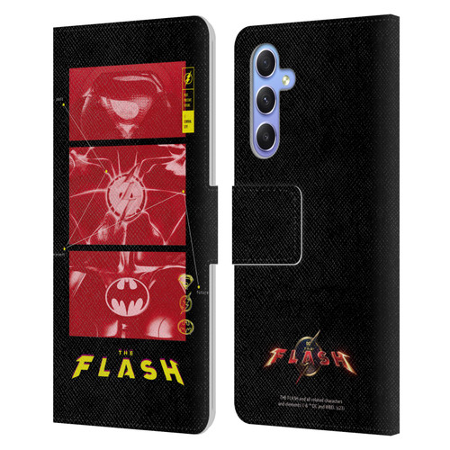 The Flash 2023 Graphics Suit Logos Leather Book Wallet Case Cover For Samsung Galaxy A34 5G