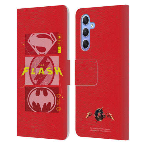 The Flash 2023 Graphics Superhero Logos Leather Book Wallet Case Cover For Samsung Galaxy A34 5G