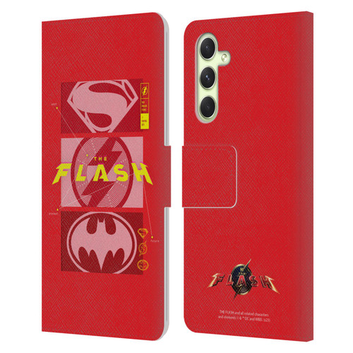 The Flash 2023 Graphics Superhero Logos Leather Book Wallet Case Cover For Samsung Galaxy A54 5G