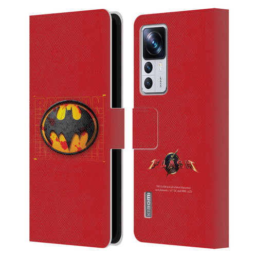 The Flash 2023 Graphics Batman Logo Leather Book Wallet Case Cover For Xiaomi 12T Pro