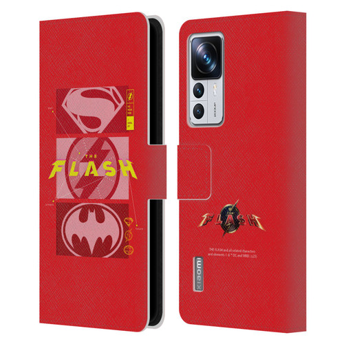 The Flash 2023 Graphics Superhero Logos Leather Book Wallet Case Cover For Xiaomi 12T Pro