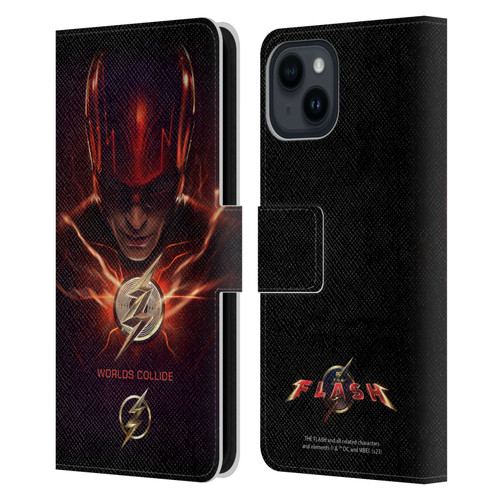 The Flash 2023 Poster Barry Allen Leather Book Wallet Case Cover For Apple iPhone 15