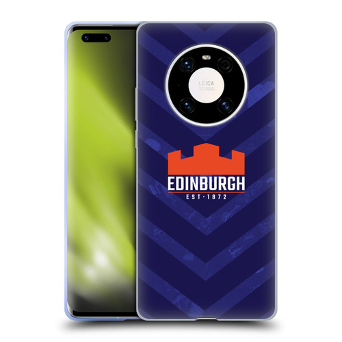 Edinburgh Rugby Graphic Art Blue Pattern Soft Gel Case for Huawei Mate 40 Pro 5G