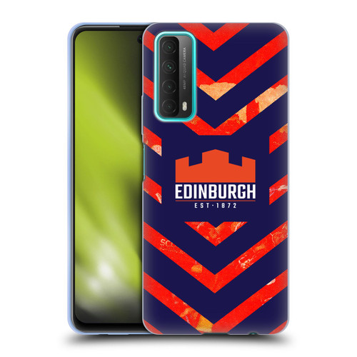 Edinburgh Rugby Graphic Art Orange Pattern Soft Gel Case for Huawei P Smart (2021)