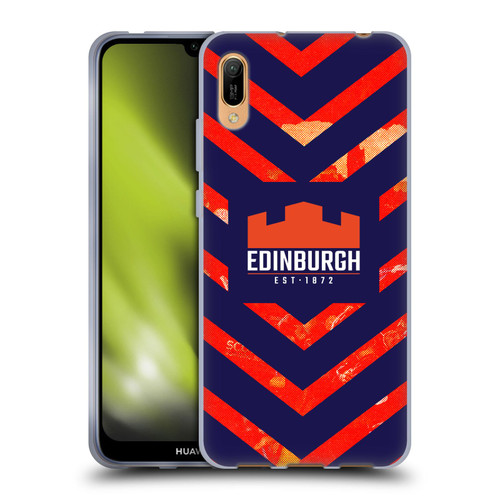 Edinburgh Rugby Graphic Art Orange Pattern Soft Gel Case for Huawei Y6 Pro (2019)